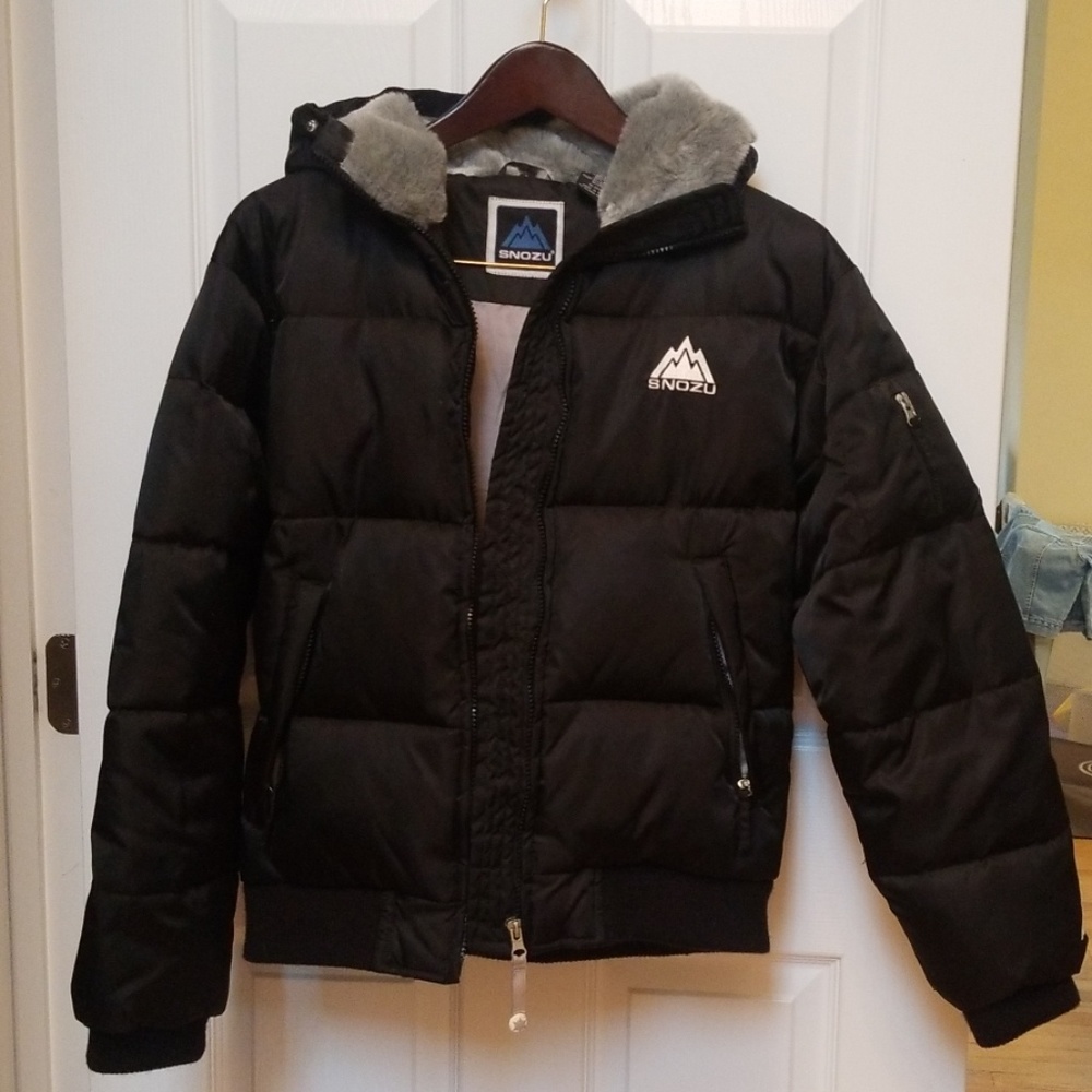 Snozu Women's Black & Fur Lined Winter Jacket